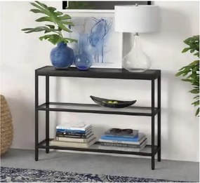 Κονσόλα μεταλλική Nextdeco γυάλινη επιφάνεια Υ76x91,5x25,5εκ.