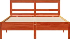 vidaXL Σκελετός Κρεβ. Χωρίς Στρώμα Καφέ Κεριού 135x190 εκ Μασίφ Πεύκο