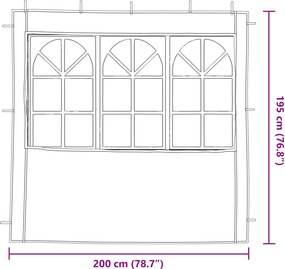 vidaXL Πλευρική Σκηνής Πάρτι 2 pcs 200 x 195 εκ. Μπλε