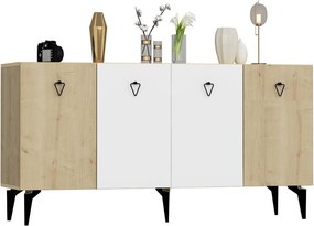 Stewehome Μπουφές από λευκή δρυς 150x40x79 cm