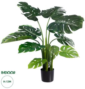 20002 GloboStar® Artificial Garden MONSTERA PLANT 20002 - Τεχνητό Διακοσμητικό Φυτό Μονστέρα Υ120cm