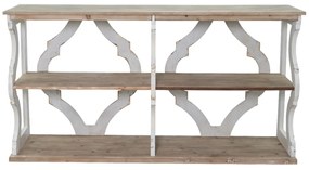 Artekko Alcott Κονσόλα από Ξύλο Ελάτης MDF Λευκή Πατίνα Φυσική Απόχρωση (163x42x85)cm Artekko D3553