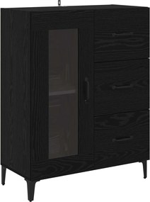 vidaXL Πλαϊνό γραφείο με συρτάρι Μαύρη Οξυά 69,5 x 34 x 90 εκ.