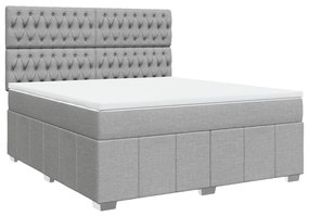 ΚΡΕΒΑΤΙ BOXSPRING ΜΕ ΣΤΡΩΜΑ ΑΝΟΙΧΤΟ ΓΚΡΙ 180X200 ΕΚ. ΥΦΑΣΜΑΤΙΝΟ 3294054