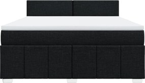 vidaXL Κρεβάτι Boxspring με Στρώμα Μαύρο 180x200 εκ. Υφασμάτινο
