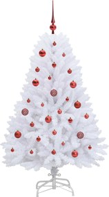 vidaXL Τεχνητό Χριστουγεννιάτικο Δέντρο με Άξονα με βάση Λευκό 150 cm