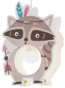 Παιδικό Κρεμαστό Φωτιστικό Οροφής Ρακούν Little Indians Raccoon Oskar 136102 Elobra-136102-Γκρι 136102