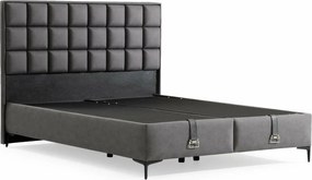 Single Bed Base &amp; Headboard Abella 100 x 200 - Grey Grey