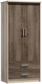 Ντουλάπα ρούχων δίφυλλη OLYMPUS pakoworld χρώμα castillo-toro 81x57x183εκ