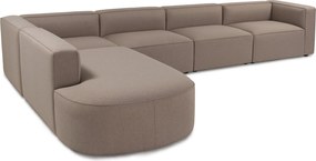 Corner Sofa Mora (X-Oval-L1-O1-O1-R1) Light Brown