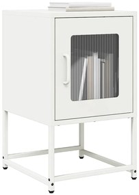 vidaXL Κομοδίνο λευκό 36x39x60,5 cm από χάλυβα ψυχρής έλασης