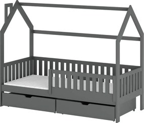 Παιδικό Κρεβάτι Σπιτάκι NATAN 80x190 graphite