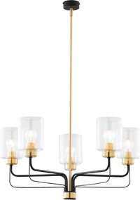 Κρεμαστό Πολύφωτο Ceres Φ74cm Μαύρο με Χρυσό