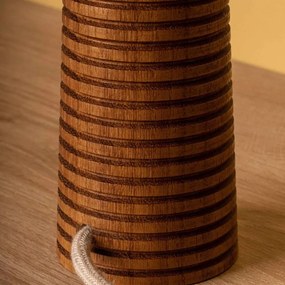 Βάση για Επιτραπέζιο Φωτιστικό Cone Small E27 από Μασίφ Ξύλο Σκούρο