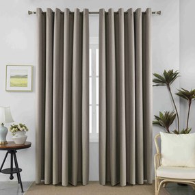 Κουρτίνα Με Τρέσα 100% Blackout 140x265cm Μπεζ Α6010-5