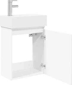 vidaXL Μονάδα μπάνιου με βρύση Λευκό 45,5 x 22,5 x 84 εκ