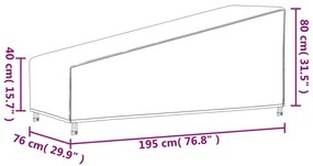 Καλύμματα Ξαπλώστρας 2 τεμ. Μαύρα 195x76x40/80 εκ. Ύφ. Oxford - Μαύρο