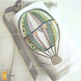 Κουβέρτα Πικέ Αγκαλιάς Hot Air Balloon - Green 108109005