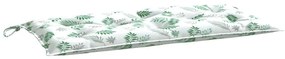Μαξιλάρια Πάγκου Κήπου 2 τεμ. Σχέδιο Φύλλων 100x50x7 εκ. Ύφασμα - Πράσινο