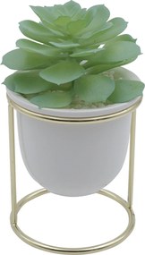 Τεχνητό Φυτό σε Κεραμικό Γλαστράκι σε Μεταλλική Βάση 9.5x18cm