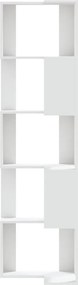 vidaXL Βιβλιοθήκη Γωνιακή 5 Επ. Λευκή 50x50x179εκ Επεξ. Ξύλο