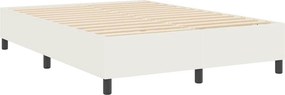 vidaXL Κρεβάτι πλατφόρμα Κρεμ 140 x 190 cm Υφασμάτινο Κορντουρά