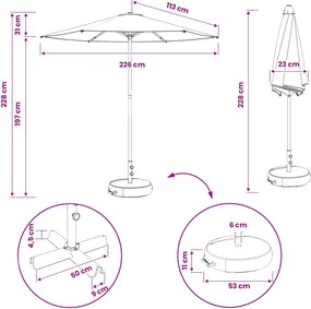 vidaXL Ομπρέλα Κήπου 230 x 230 εκ Πολυεστέρας Ορθογώνιος