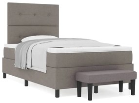 vidaXL Κρεβάτι με ελατήρια με στρώμα Taupe 120 x 190 cm ύφασμα