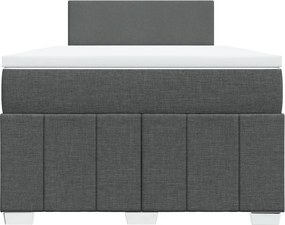 vidaXL Κρεβάτι Boxspring με Στρώμα Σκούρο Γκρι 120x200 εκ. Υφασμάτινο