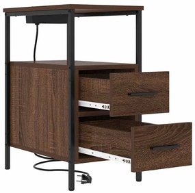 vidaXL Κομοδίνο Καφέ δρυς 30 x 48 x 61 εκ Επεξεργασμένο ξύλο