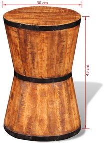 vidaXL Σκαμνί Κλεψύδρα Ακατέργαστο Ξύλο Μάνγκο