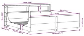 Σκελετός Κρεβ. Χωρίς Στρώμα Λευκό 180x200 εκ Μασίφ Πεύκο - Λευκό