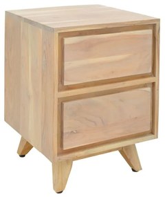 Κομοδίνο Emira pakoworld μασίφ ακακίας σε φυσική απόχρωση 40x40x54εκ