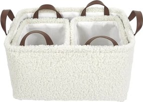 ΨΆΘΙΝΑ &amp; ΥΦΑΣΜΆΤΙΝΑ ΚΑΛΆΘΙΑ WHITE STORAGE BASKET X3 H20CM RG0031