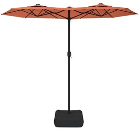 vidaXL Ομπρέλα Κήπου με Διπλή Κορυφή Τερακότα 316 x 145 εκ.