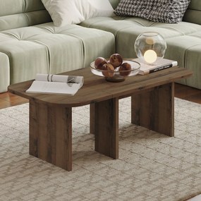 Σετ Τραπεζιών Σαλονιού Αντίκα Καρυδί ETRERA 90x45x35
