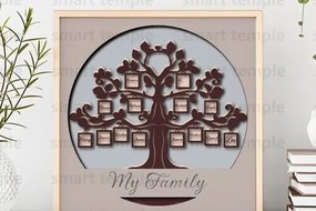Intra απο ξύλο plywood Χρώμα wenge 3mm-4mm πάχος - Family Tree 3d Shadowbox, Family Tree Δίασταση 30x20 cm INTRAFABR-16857719