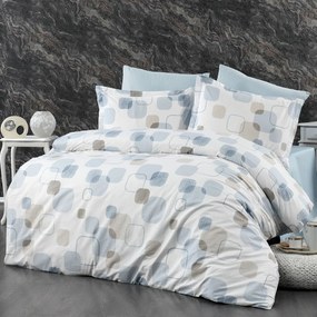 Σεντόνια Μονά (Σετ 160x240) Dimcol Μελίνα 707 White-Light Blue