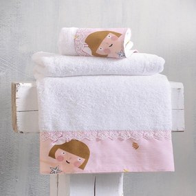 Πετσέτες Παιδικές Zizel (Σετ 2τμχ) Pink Ρυθμός Σετ Πετσέτες 70x140cm 100% Βαμβάκι