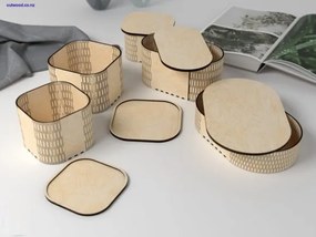 Intra Ultra Ξύλινο Πολυτελές Κουτί Οργάνωσης με Καμπύλες Λεπτομέρειες 48x59x19 cm Box01-00003