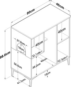 Σπιτάκι Γάτας Λευκό LAPESO 90x45x98.6