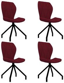 Καρέκλες Τραπεζαρίας 4 τεμ. Μπορντό από Συνθετικό Δέρμα - Κόκκινο