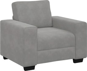 vidaXL Πολυθρόνα Ανοιχτό Γκρι Βελούδινη 100 x 77 x 82 εκ.