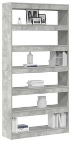 vidaXL Βιβλιοθήκη Γκρι Επεξεργασμένο ξύλο 100 x 30 x 198 εκ. Βιβλιοθήκη