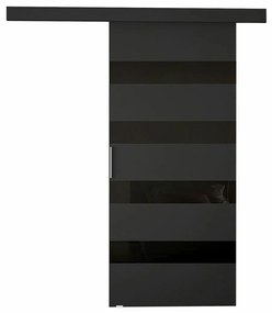 Συρόμενες πόρτες Atlanta 186, Μαύρο, Πλαστικοποιημένη μοριοσανίδα, Μαύρο, Αλουμίνιο | Epipla1.gr
