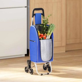 vidaXL Καρότσι Αγορών Μπλε 39.5 x 36 x 92.5 εκ Ύφασμα Oxford