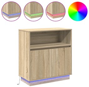 vidaXL Μπουφές με LED Σομόνα Δρυς 71x34,5x75 εκ. Κατασκευασμένο από Ξύλο Μηδιάς