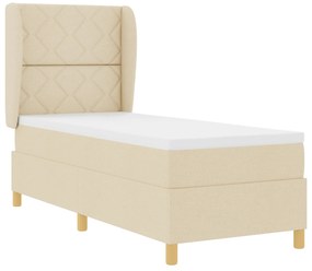 vidaXL Κρεβάτι Box Spring  με στρώμα Κρεμ 80x200 εκ. Υφασμάτινο