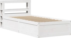 vidaXL Πλαίσιο Κρεβατιού με Κεφαλάρι Λευκό 90 x 190εκ. Μασίφ Πεύκο
