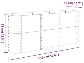 vidaXL Ζαρντινιέρα Καφέ 152x40x68 εκ. Ατσάλι με Ηλεκτρ. Βαφή Πούδρας